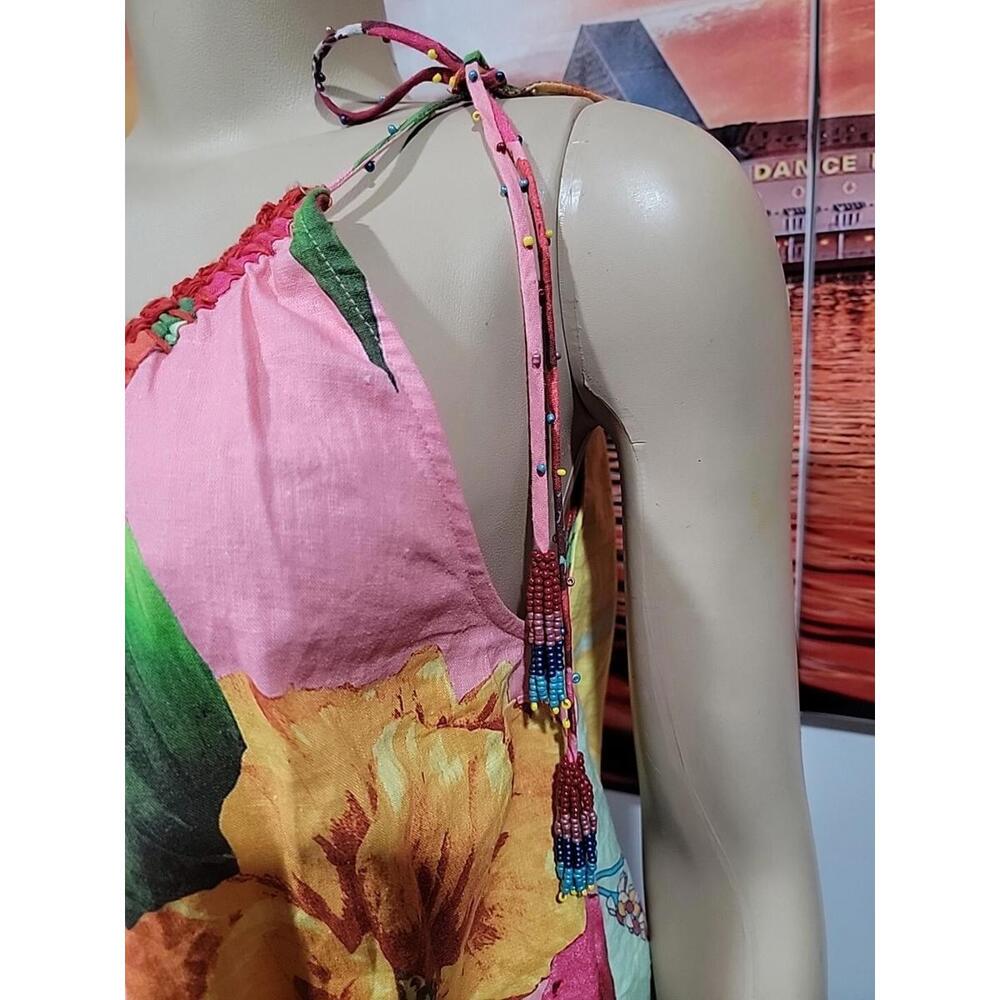 Farm Rio mixed garden tank top Size M Multicolor Linen Blend NEW #3 - Picture 7 of 15